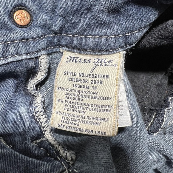 Miss Me Jeans Womens 25 Blue Signature Skinny Embroidered Stretch Denim Mid Rise - Picture 9 of 16